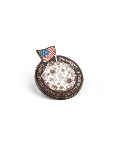 Moon with American flag pin