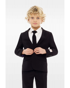 Black suit for boys worn by boy