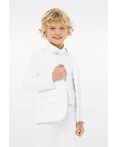 White suit for boys worn by boy