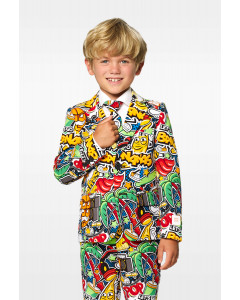 Crazy retro funny boys suit Street Vibes worn by boy