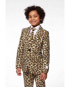 Jaguar print boys suit worn by boy