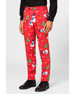 Man wearing the Christmaster Christmas suit pants