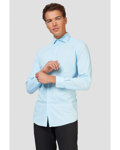 Light blue shirt worn by man - close up