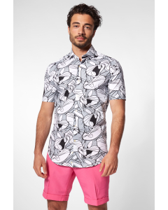 Men wearing Warner Bros Bugs Bunny short sleeve shirt