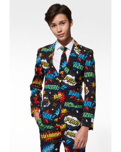 Comic book phrases suit for teen guys worn by teen