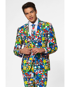 Funny Carnaval gaming men's suit Super Mario worn by man