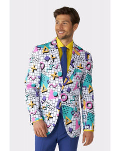 Man wearing Memphis Group retro style men's suit