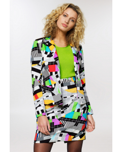 Women's test screen suit worn by woman