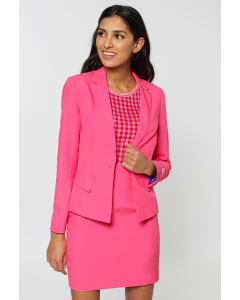 Women's pink suit worn by woman